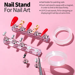 FANDAMEI artist painting a nail tip demonstrating steady application
