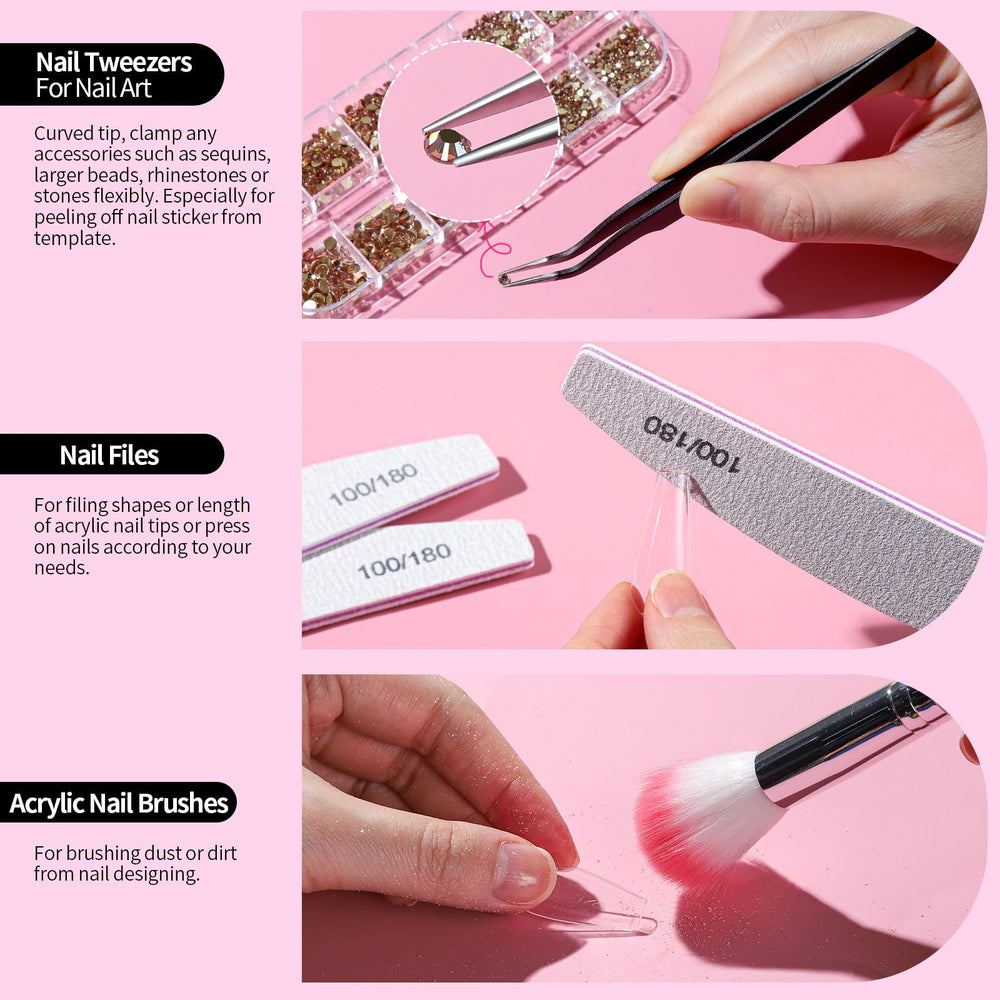 Fandamei tweezers picking rhinestones for precise embellishment