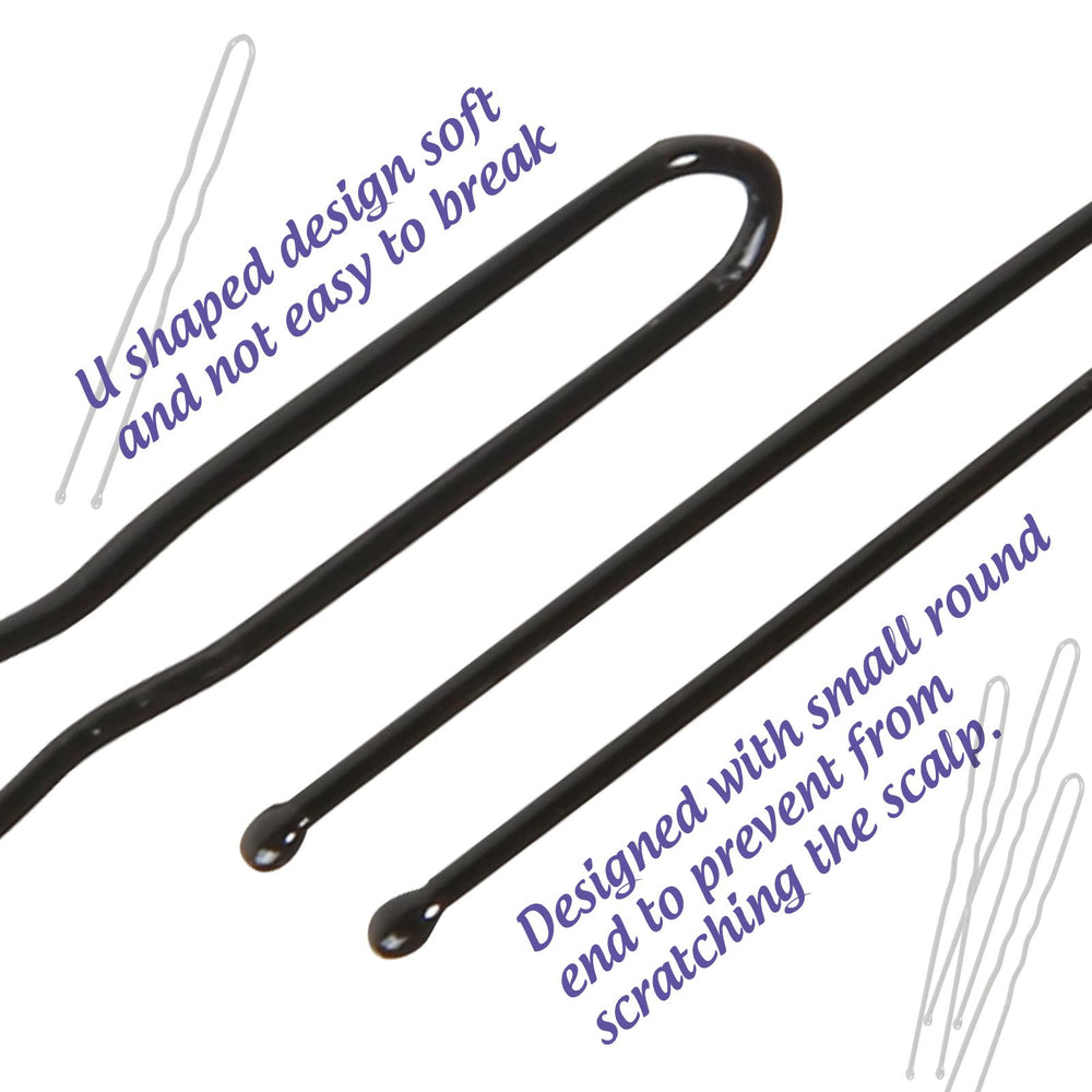 Fandamei U-pins and elastics detail demonstrating secure hold without hair damage