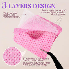 Fandamei wipe close-up texture showing three-layer fabric and lint-free benefit