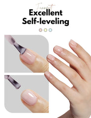 FANNEST manicure in progress creating French tips with precision and shape