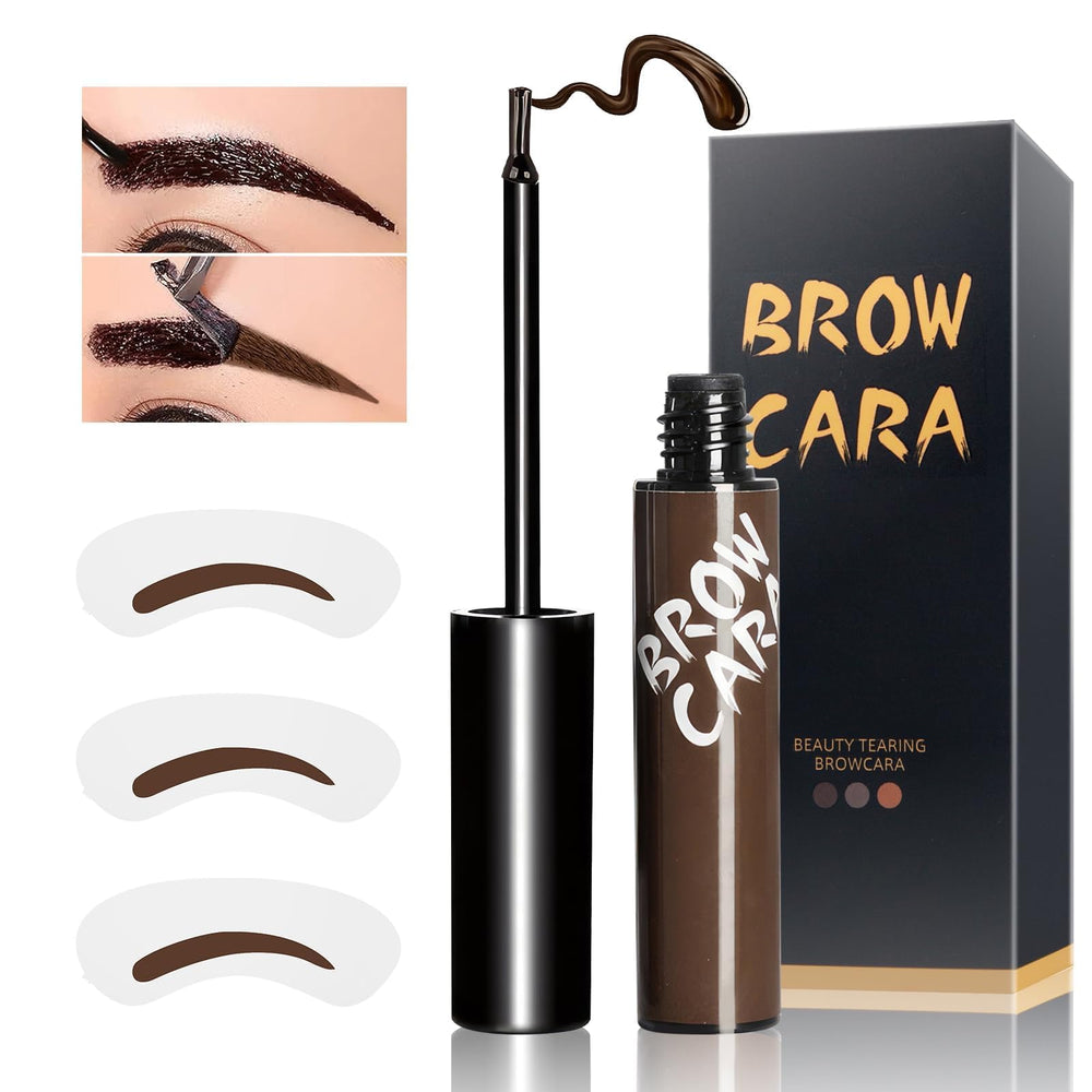 Fanterday front packaging showing light brown brow gel and stencils for easy application