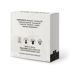 Farm & Bee eco-friendly packaging detail emphasizing sustainable brand values