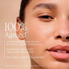 Farmacy foaming face wash being dispensed to demonstrate easy use
