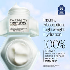 Farmacy Honey Cloud application on hand demonstrating smooth spreadability and hydration