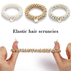Fashey scrunchie used in a bun showing polished finish and grip