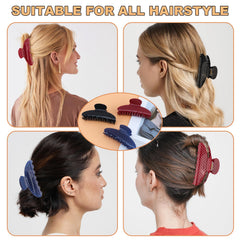 FASOTY black blue and red polka dot clips displayed to show color options