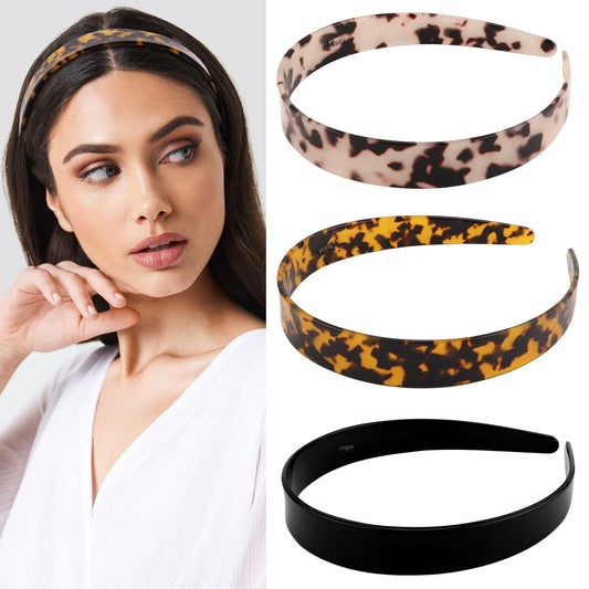 FASOTY three-headbands front view showing color set and wearable style benefit