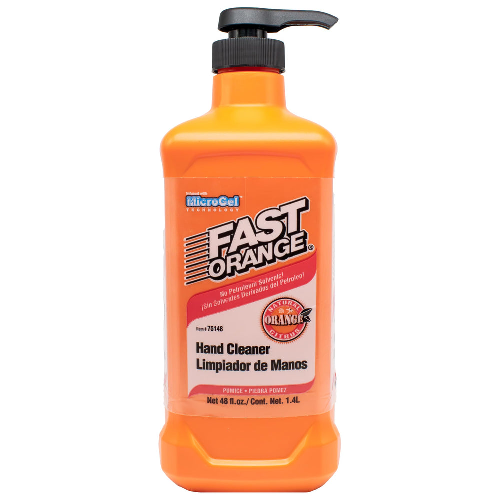 Fast Orange front container showing label and 48 oz size for easy identification and storage