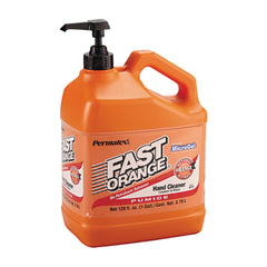Fast Orange Permatex front bottle view showing label and gallon pump, convenient for shops