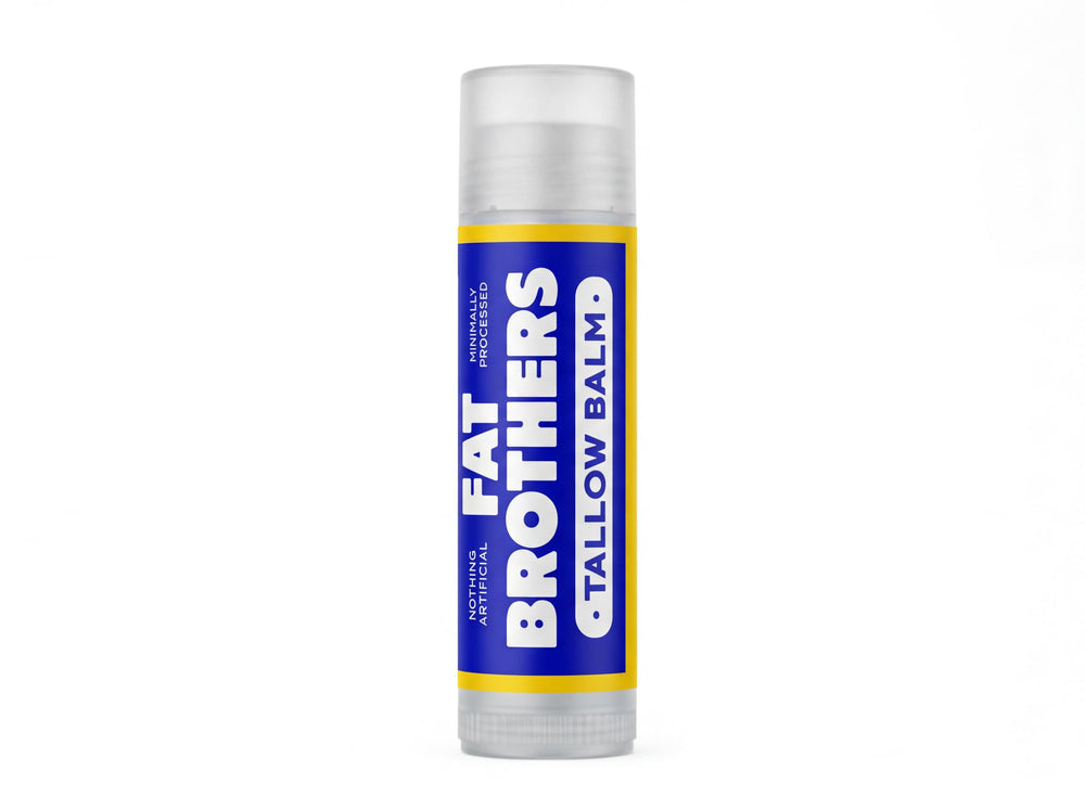 Fat Brothers natural ingredients arranged to show grass-fed tallow and organic beeswax benefits