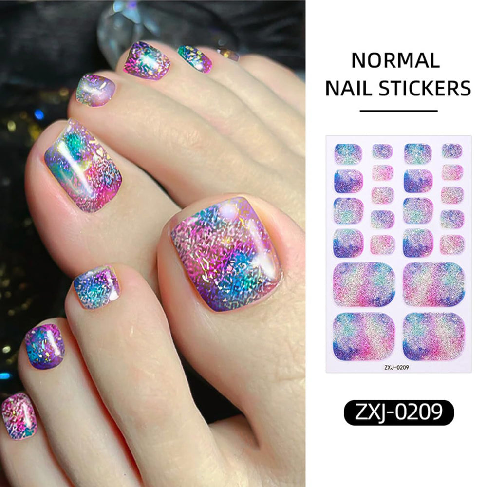 FBABFBUO finished toes in sandals, wearable colorful pedicure result