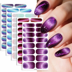 FBABFBUO front packaging showing six colorful full nail wraps and two stripes