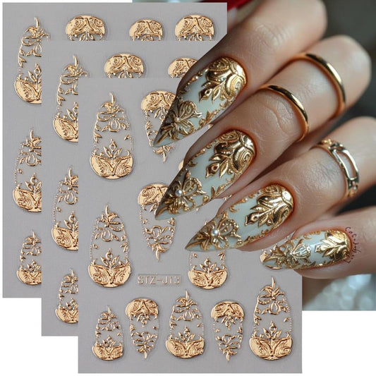 FBABFBUO front packaging showing three gold foil sticker sheets for easy selection