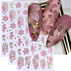 FBABFBUO front sheet display showing colorful 5D floral stickers for easy styling
