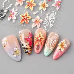 FBABFBUO stickers applied on acrylic nails demonstrating professional-looking finish