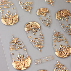 FBABFBUO stickers applied on acrylic nails demonstrating realistic dimensional finish