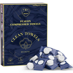 Fcaeon front packaging showing 100-count blue box and portability benefit