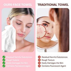 FCaeon towel held in hand to demonstrate compact size and instant readiness
