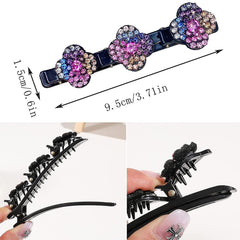 FCLEIH braided hair clip worn in a half-up style showing polished finish