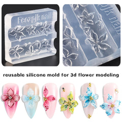 Fcozpjk finished 3D flower charms, high-relief decoration enhances nail art