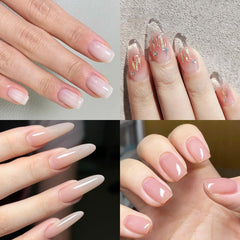Fcozpjk before and after nail extensions showing stronger, longer nails benefit
