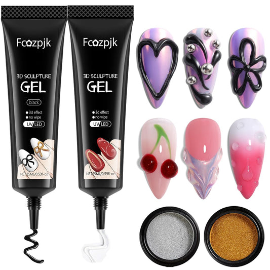 Fcozpjk front packaging of 3D gel kit showing tubes and powders, highlights convenience
