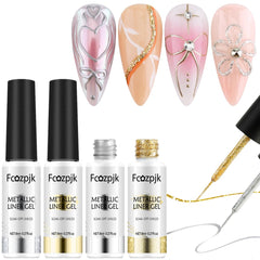 Fcozpjk front packaging showing four gold and silver liner bottles, great for varied chrome looks