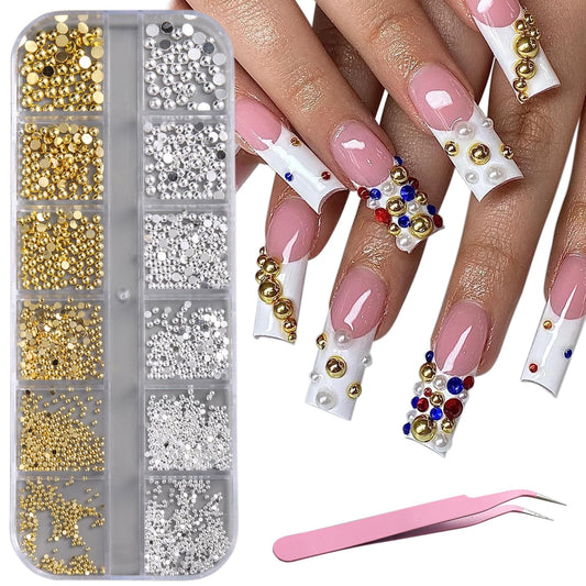 Fcozpjk front packaging showing mixed gold and silver bead kit for neat storage