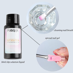 Fcozpjk lifestyle image of hand with nude extensions showing finished look