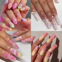 Fcozpjk applied beads on manicure showing bubble clusters and reflective accents for style