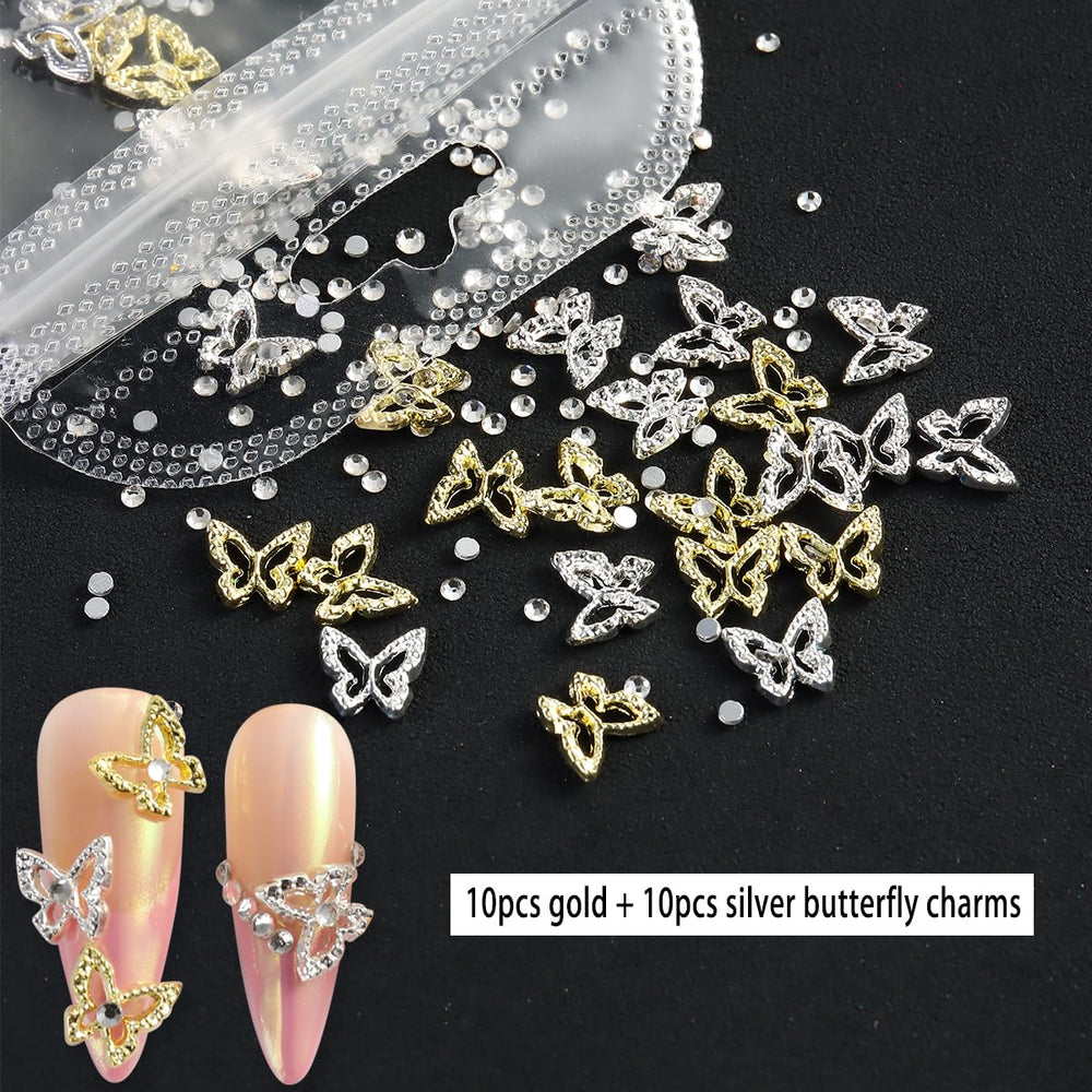 Fcozpjk charms next to a coin for scale showing small size ideal for nail art