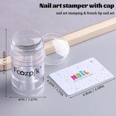Fcozpjk stamper creating a French tip on nail for quick, consistent smile lines