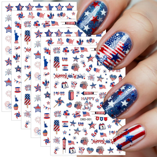 FDSQHSA front packaging showing six patriotic sticker sheets and variety