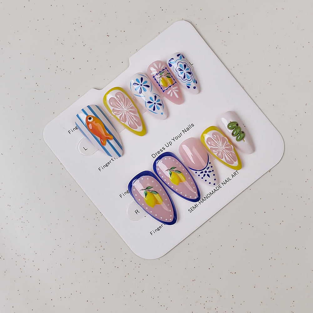 FDSQHSA worn on hand in lifestyle scene showing instant summer-ready nails