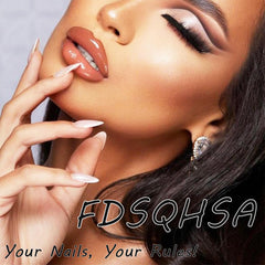 FDSQHSA nails worn on hand for scale showing true-to-size wearable look