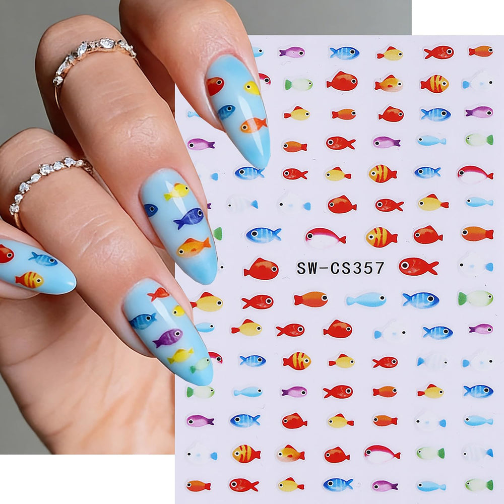 FDSQHSA stickers applied on acrylic nails demonstrating durable salon finish