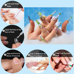 FEBSNOW application in progress with tip pressed on nail, secure adhesion benefit