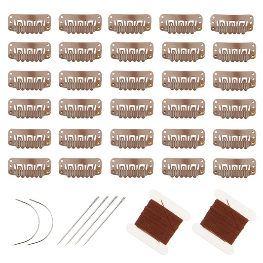 FeiHong front view of 30 light brown clips showing kit contents benefit