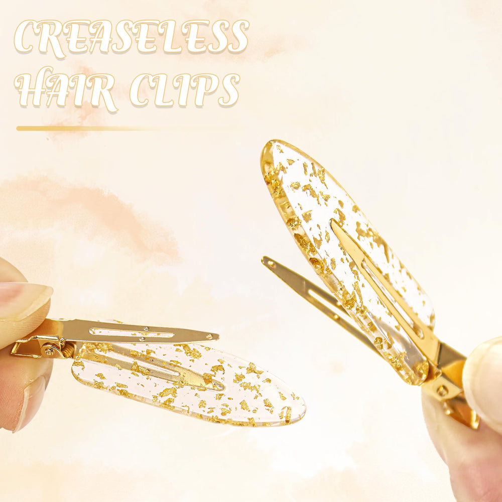 FEINIGESI clips in use with stylist curling hair benefit secure sectioning during styling