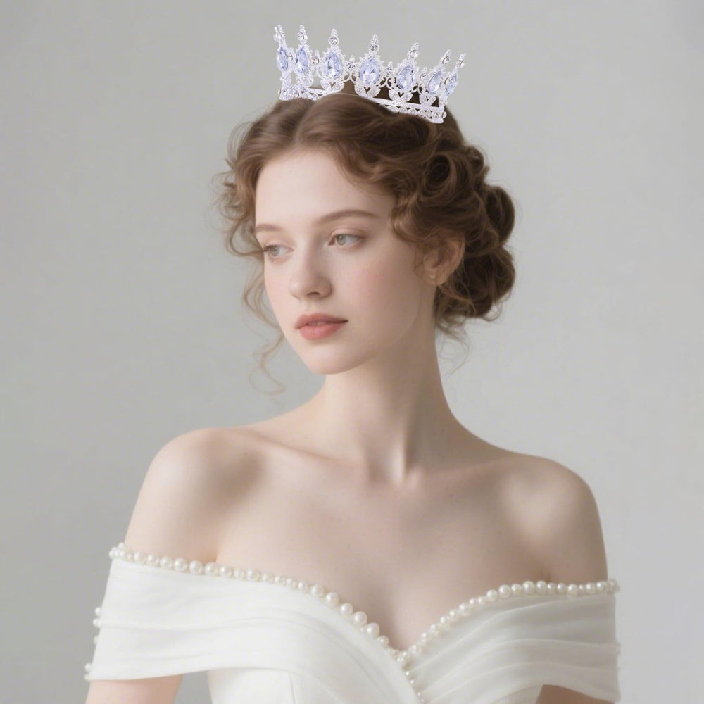 Feltent crown in wedding setting adding polished bridal look and photo-ready charm
