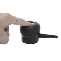 FENMOR nozzle attached to fiber bottle spraying onto hair for precise coverage