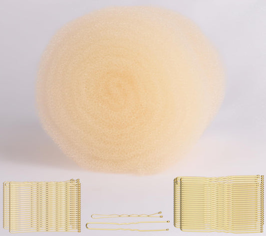 FEUNLEM blonde sponge front view showing shape and size, for natural volume