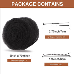 FEUNLEM sponge secured with rust-proof bobby pins showing lasting hold benefit