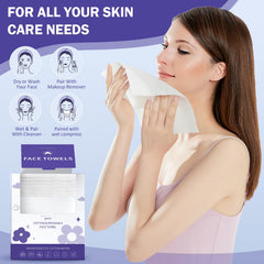 FFEWAFP towel being used to remove makeup, soft cotton safely lifts foundation
