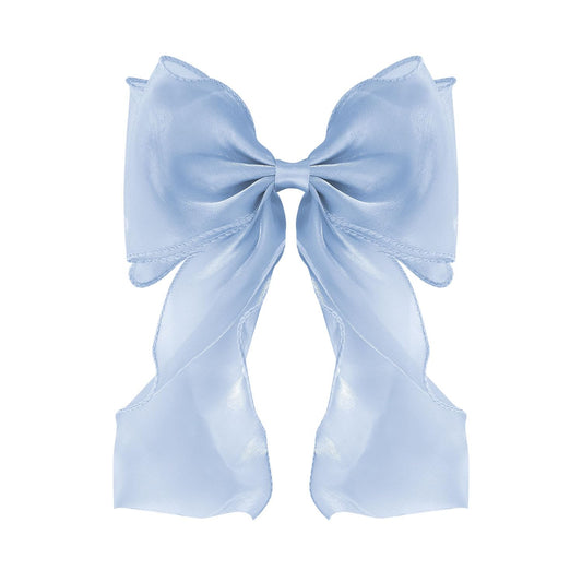 FidesAmor front view light blue bow clip shows elegant shape and secure hold