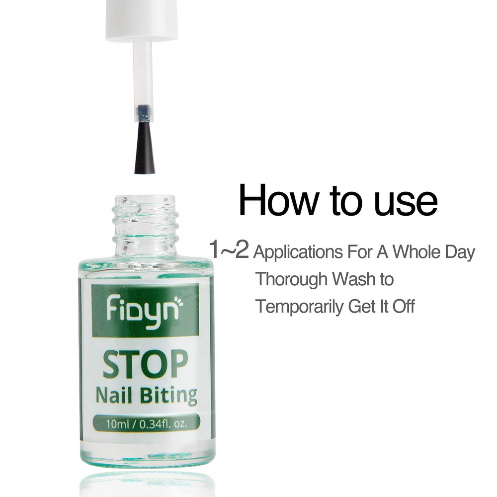 Fidyn applied to fingertip to prevent nail biting and thumb sucking
