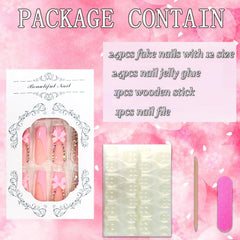 FIEONCIY application tools and adhesive tabs arranged for quick at-home manicure
