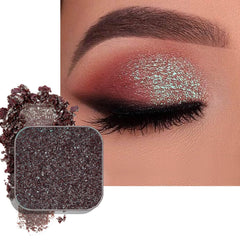 Fillwie chameleon duochrome single front pan showing mauve taupe color and blue reflect benefit