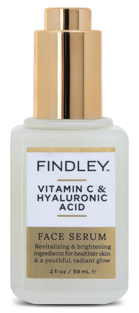 Findley bottle front packaging showing product and benefit of brighter skin